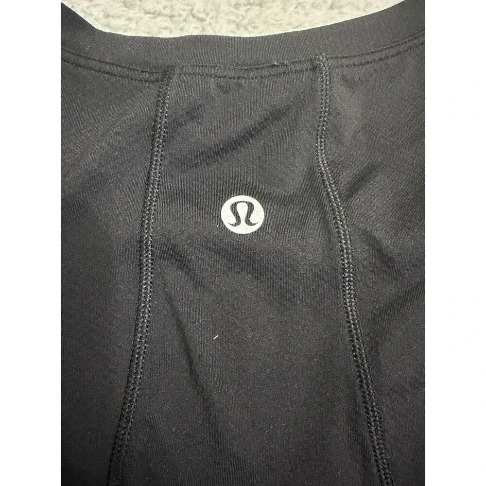 Lululemon Women Tank Top 6 Black Muscle Love Crop Activewear Crew Neck Pullover